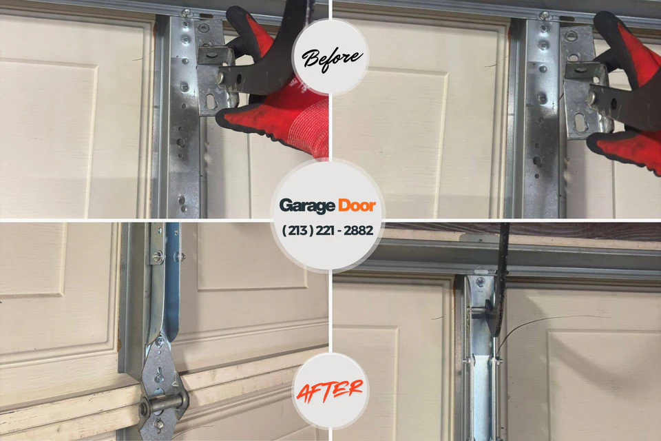 Before and after: garage door repair Munising, MI